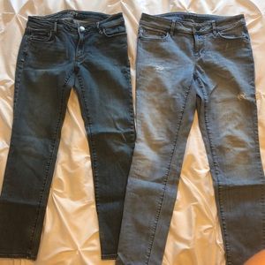 Lot of two pairs of Loft curvy skinny jeans